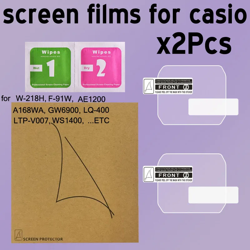 HD Hydrogel Screen Guard Film for Casio AE1200 LA680WA W-218H A168WA GW6900 Scratch-resistant PET TPU Watch Screen Protector