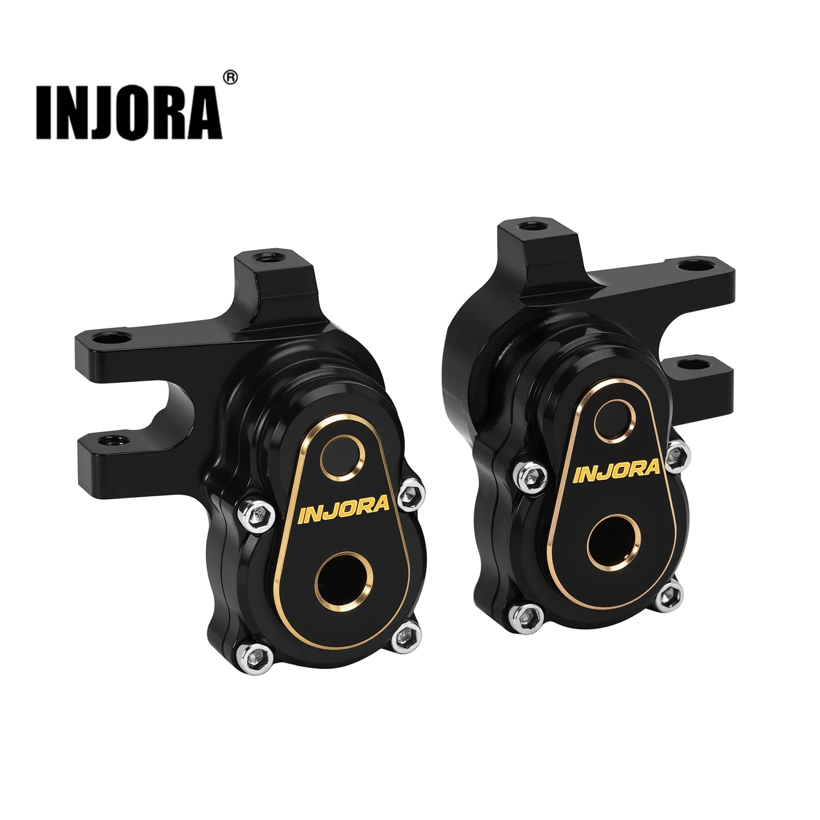 

Набор черных латунных поворотных кулаков INJORA для TRX4M 5 мм, комплект обновления алмазной портальной оси для повышения производительности