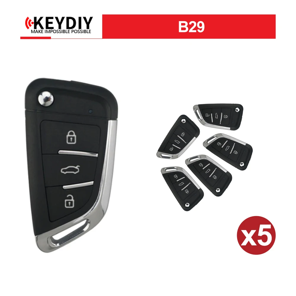 5pcs KEYDIY Remote Car Key 3 Buttons B29 Multi-functional Universal Remote Key for KD900 KD900+ KD-X2 KD-MAX KD200