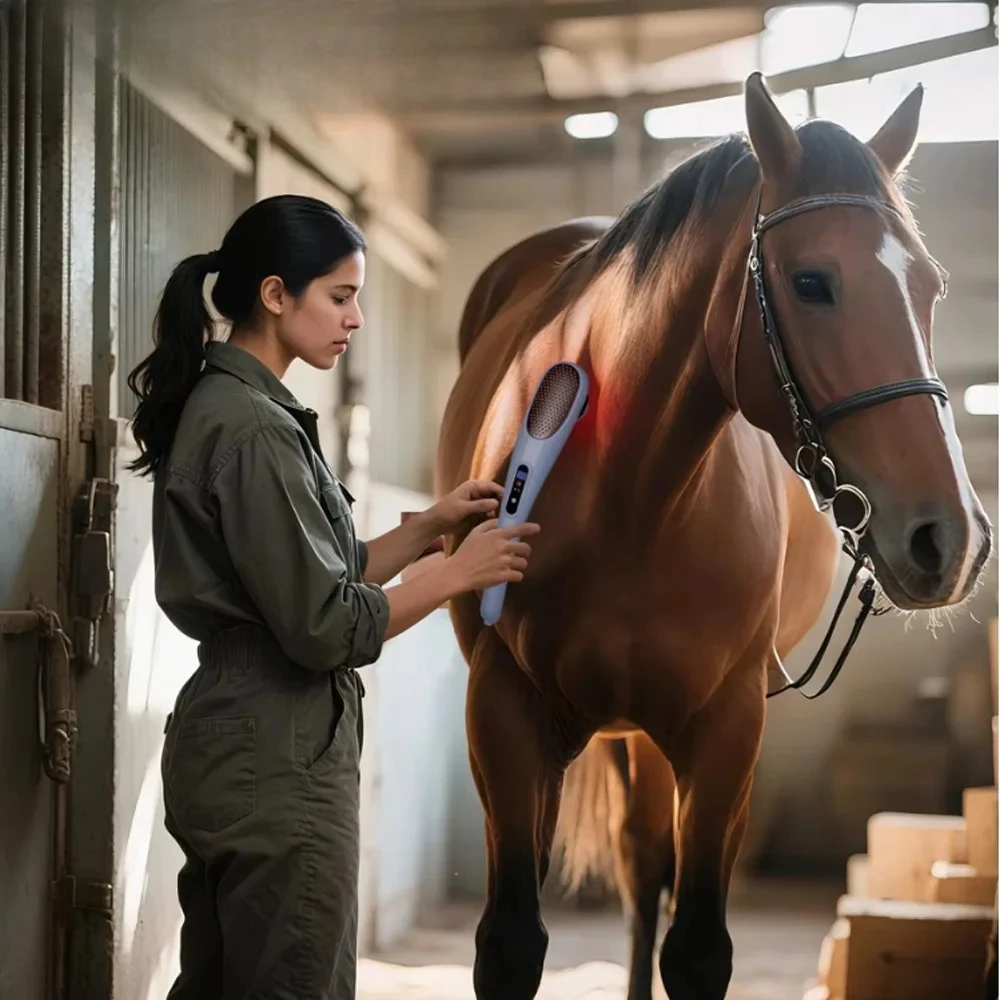 Portable Therapy Equine Red Light Therapy for Horses and Pets – Veterinary Photo Therapy Wand with Handle