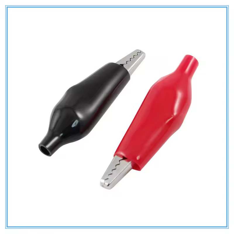 20 Pcs Crocodile type Clip 28MM Black Red Blue Black Yellow Soft Plastic Coated Testing Probe Mini Alligator Test Clips - Image 5