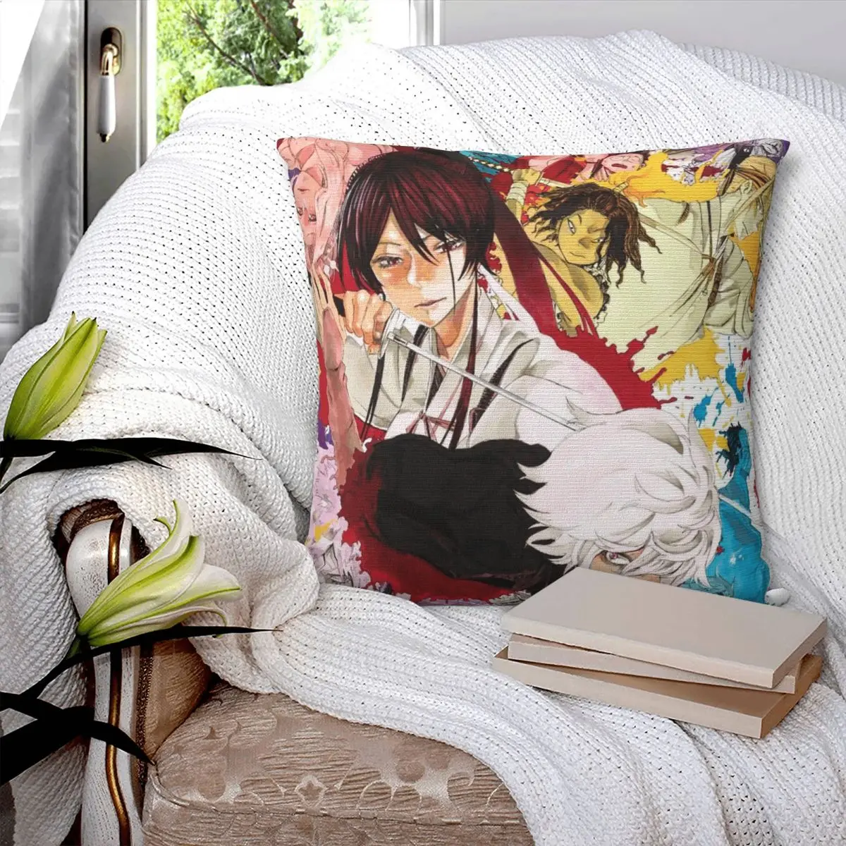 Adventure Anime Hell's Paradise Square Pillowcase Cushion Cover Pillow Case Throw Pillow Cover for Home Sofa Living Room