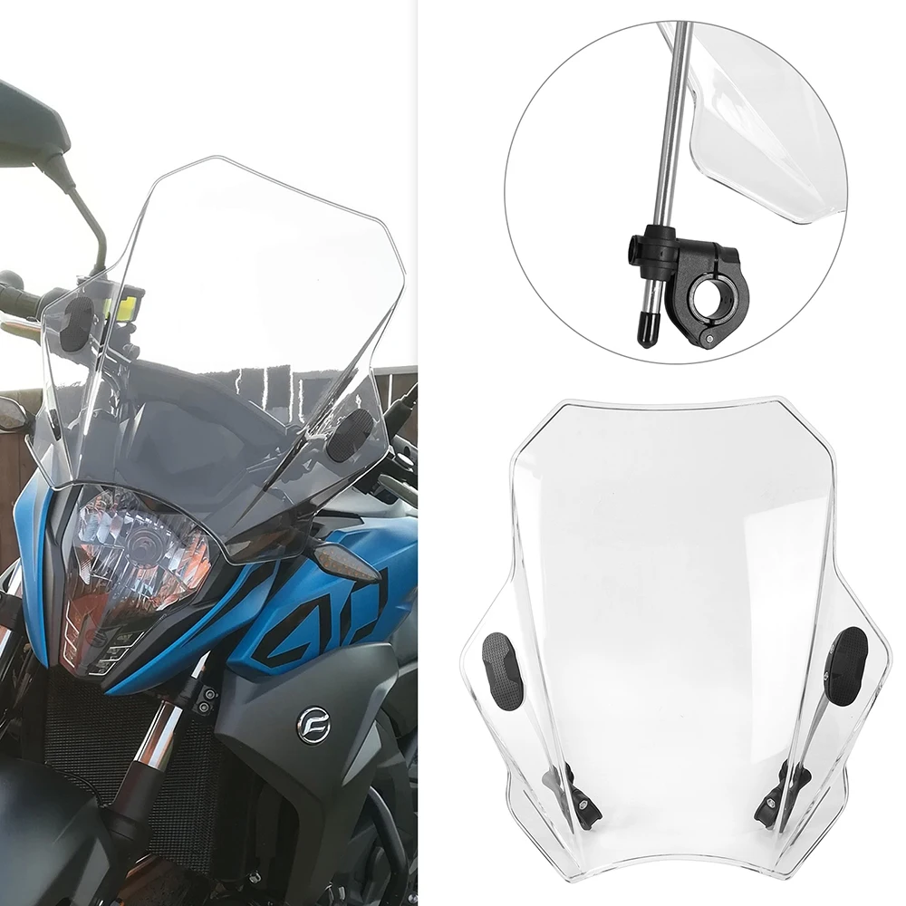 Motorcycle Windscreen Adjustable Windshield Cover Screen Clear Lens Motorbike Deflector For Honda CBR600RR CB1000R GXSR 600 750
