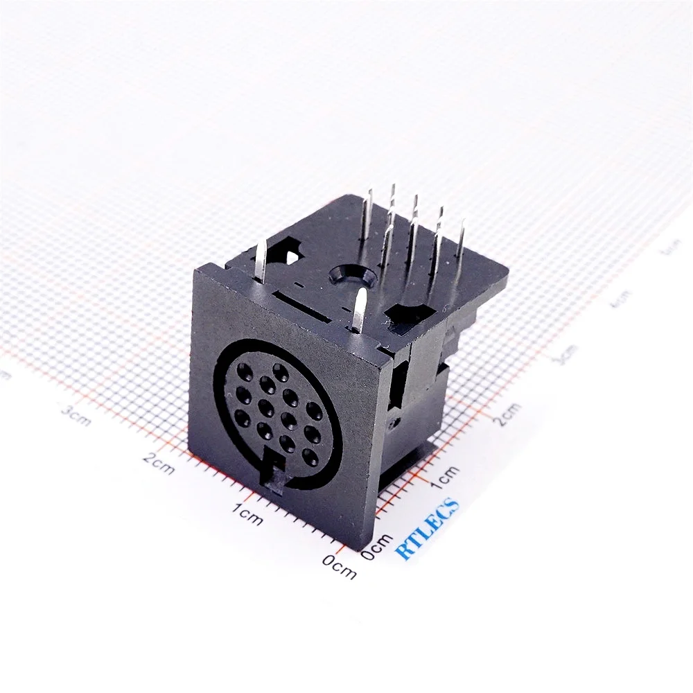 5 PCS Din Socket 13 Position Female 13 Pin PCB Mount Right Angle Through Holes SDS-J DS Power 2A 110V AC Circular Receptacle