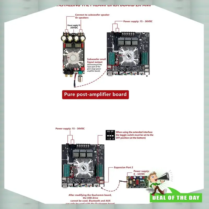 24시간 배송 ZK-HT21 2.1 채널 160Wx2+ 220W 디지털 전력 증폭기 Bluetooth APP TDA7498E 오디오 모듈