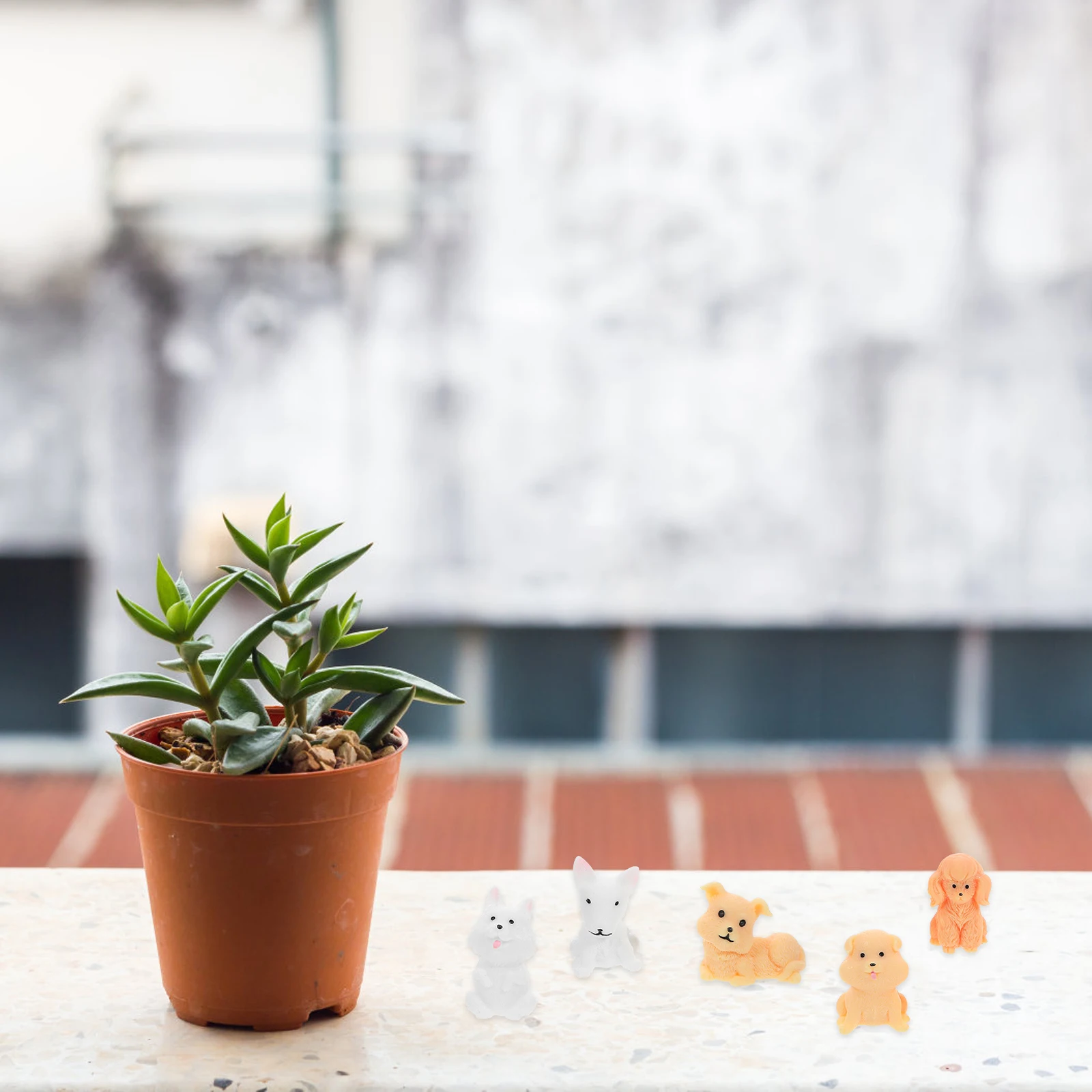 

5 Pcs Miniature Puppy Figurines Resin Crafts Realistic Dog Statue Adorable Bedroom Office Gardening naments