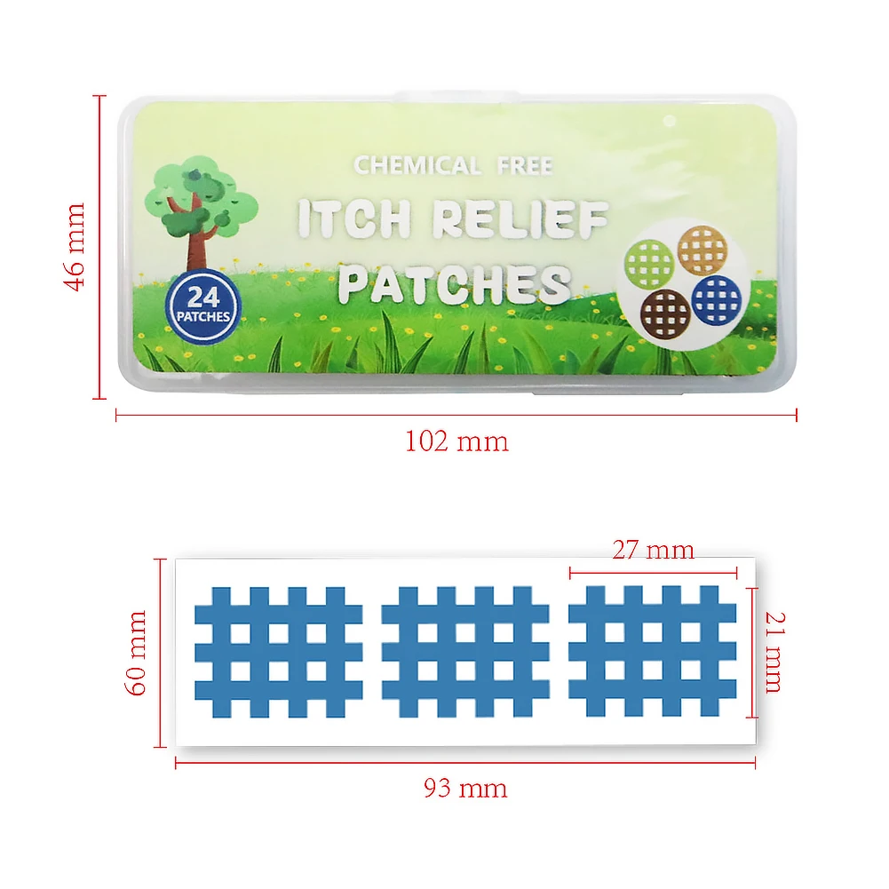 24 رقعة من ملصقات تخفيف لدغة الحشرات الطبيعية، رقعة طبيب صديقة للطفل، مقاومة للماء للسفر والتنزه والتخييم وأنشطة الفناء