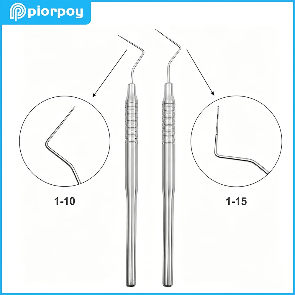 PIORPOY Dental Periodontal Probe Stainless Steel Explorer Probe With Scale Dentist Instrument Teeth Cleaning Tool 1-10 1-15