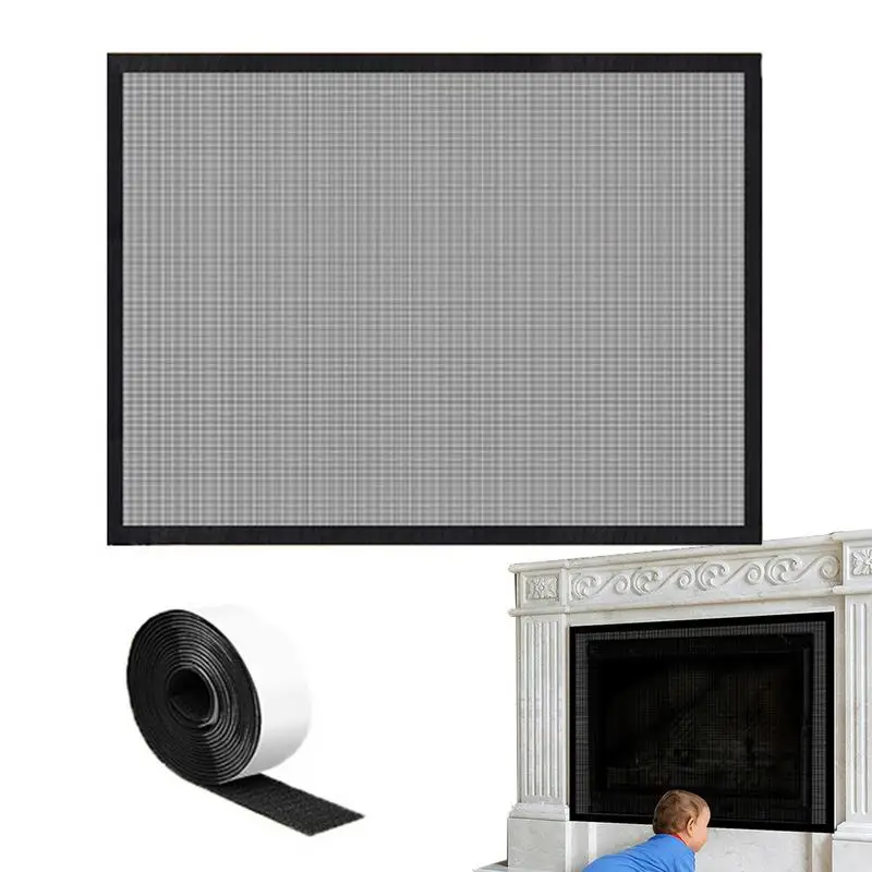 

Fireplace Mesh Screen Safety Doors Mesh Screen Cover For Fireplace PVC Mesh Fabric Fireplace Protection Supplies For Brick
