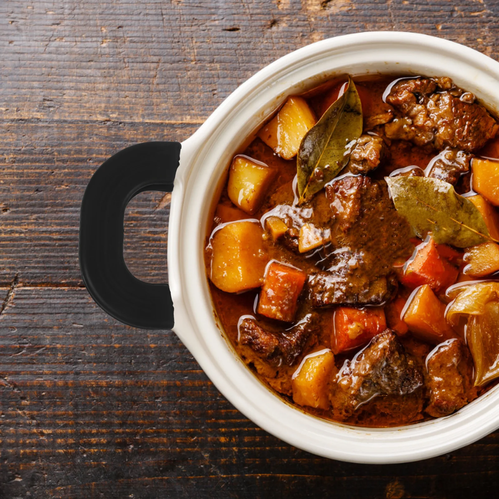 

4pcs Silicone Pan Handle Sleeve Heat Resistant Non-Slip Pot Holder For Woks Soup Pots Black Medium Large Size Kitchen Cookware