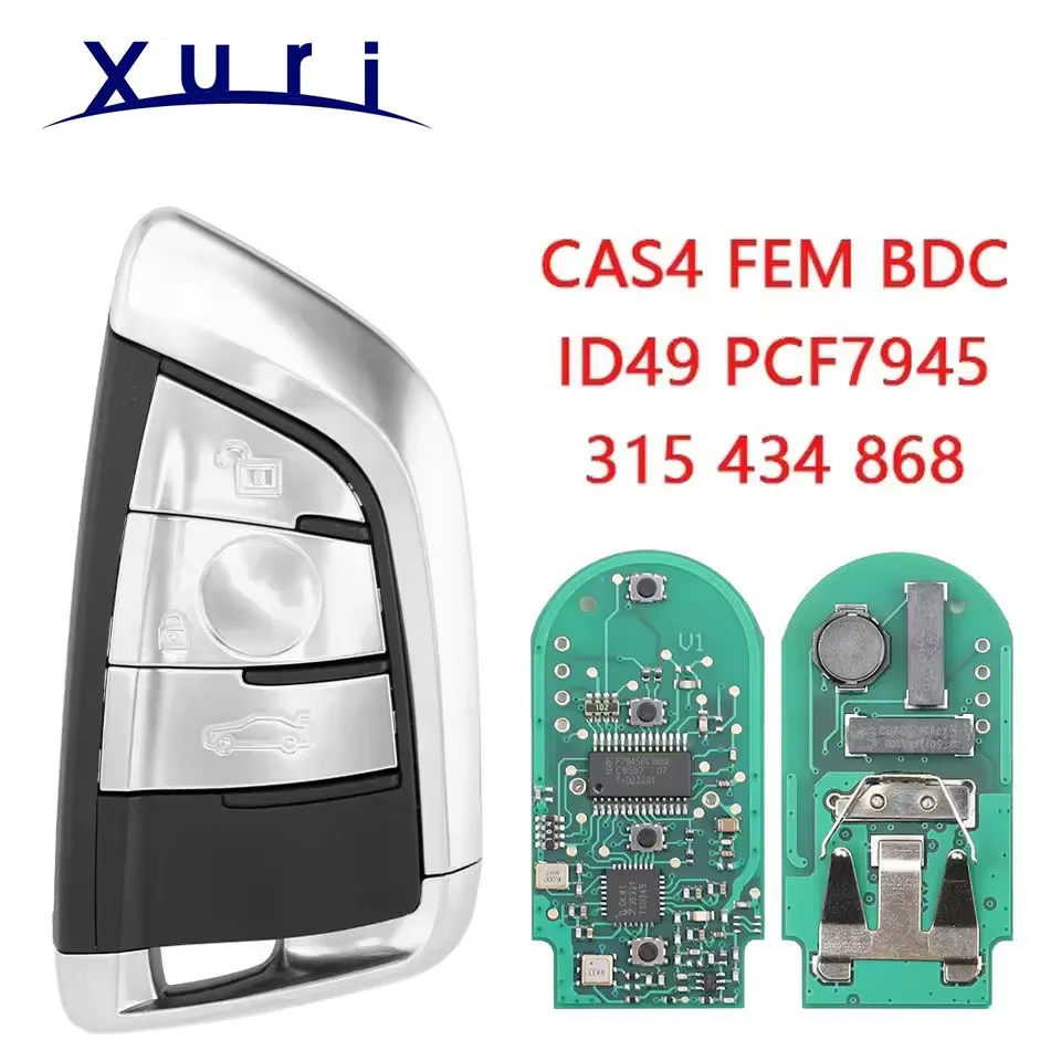 Xuri 315/433/868Mhz ID49 Promixity Keyless Go Car Remote Key For BMW 1 3 5 7 Series X1 X3 X5 X6 X7 CAS4 CAS4+ FEM F System