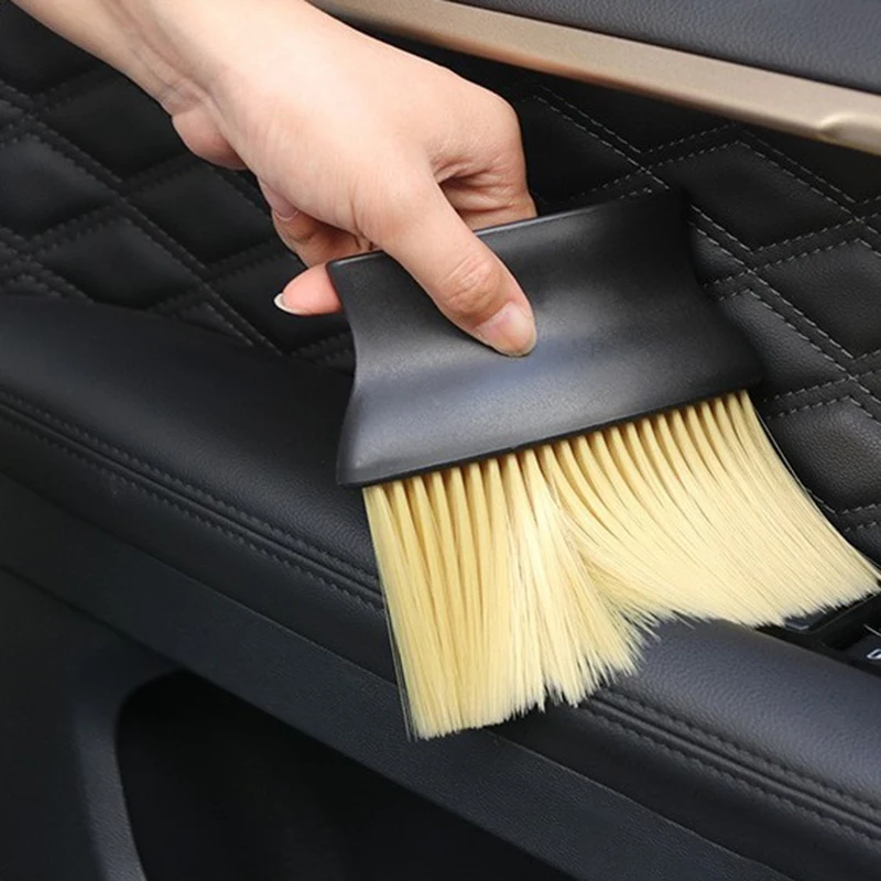 Interior do carro varrendo poeira escova macia ferramenta de lavagem artefato auto gap remoção poeira escovas ar condicionado saída limpeza escova