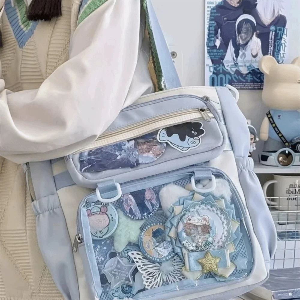 Niedliche transparente Ita-Tasche aus Nylon, Anime-Schultertasche, große Kapazität, tragbare Umhängetasche, Damenhandtasche – Detail 8
