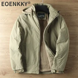 5XL Men's Fleece-lined Multifunctional Tactical Jacket US Waterproof Wear-resistant Camping Hiking Fishing Hunting Jacket Coat