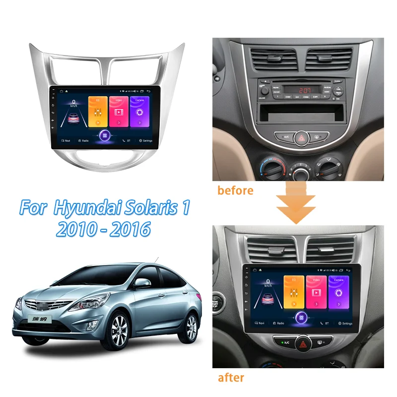 

LODARK For HYUNDAI i-25 Accent Solaris Verna Radio Fascia Audio Panel Dash Mount DVD Trim Refit Kit Face Surround CD Frame Bezel