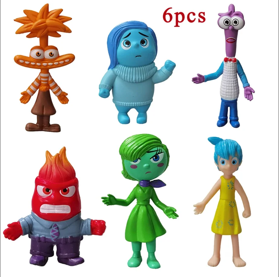 

Disney Inside Out 2 Figures Set Anxiety Joy Sadness Cartoon Movie Model Figurine Ornament Cute Car Decoration New Pvc Toys Gift