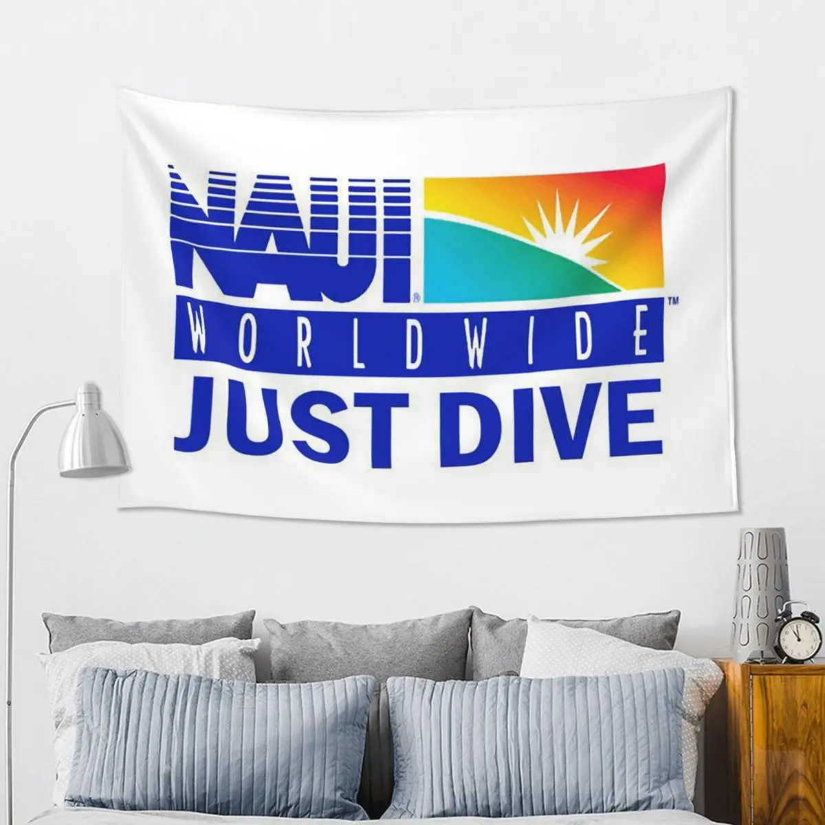 NAUI The Difinition Of Diving Tapestry Hippie Wall Hanging Aesthetic Home Decor Tapestries for Living Room Bedroom Dorm Room
