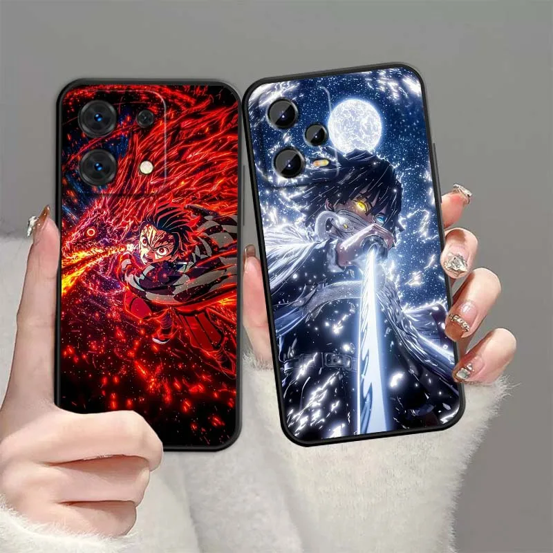 Крутой убийца демонов аниме для Xiaomi Redmi Note 14 13 12 12S 11E 11 11S 11T Pro Plus 4G 5G черный мягкий чехол из ТПУ
