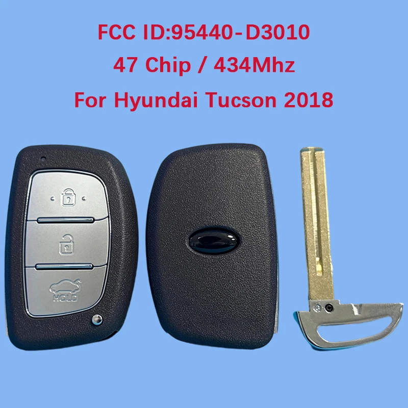 

CN020129 Aftermarket 3-кнопочный смарт-ключ с дистанционным управлением 47 чипов 433 МГц FCC ID 95440-D3010 для Hyundai Tucson 2018