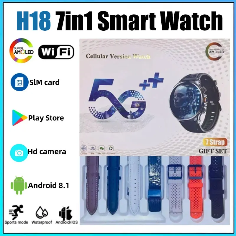 

H18 Smart Watch for Men: 1.95" Large Screen, 256GB ROM, Built-in GPS, WiFi, HD Camera & NFC