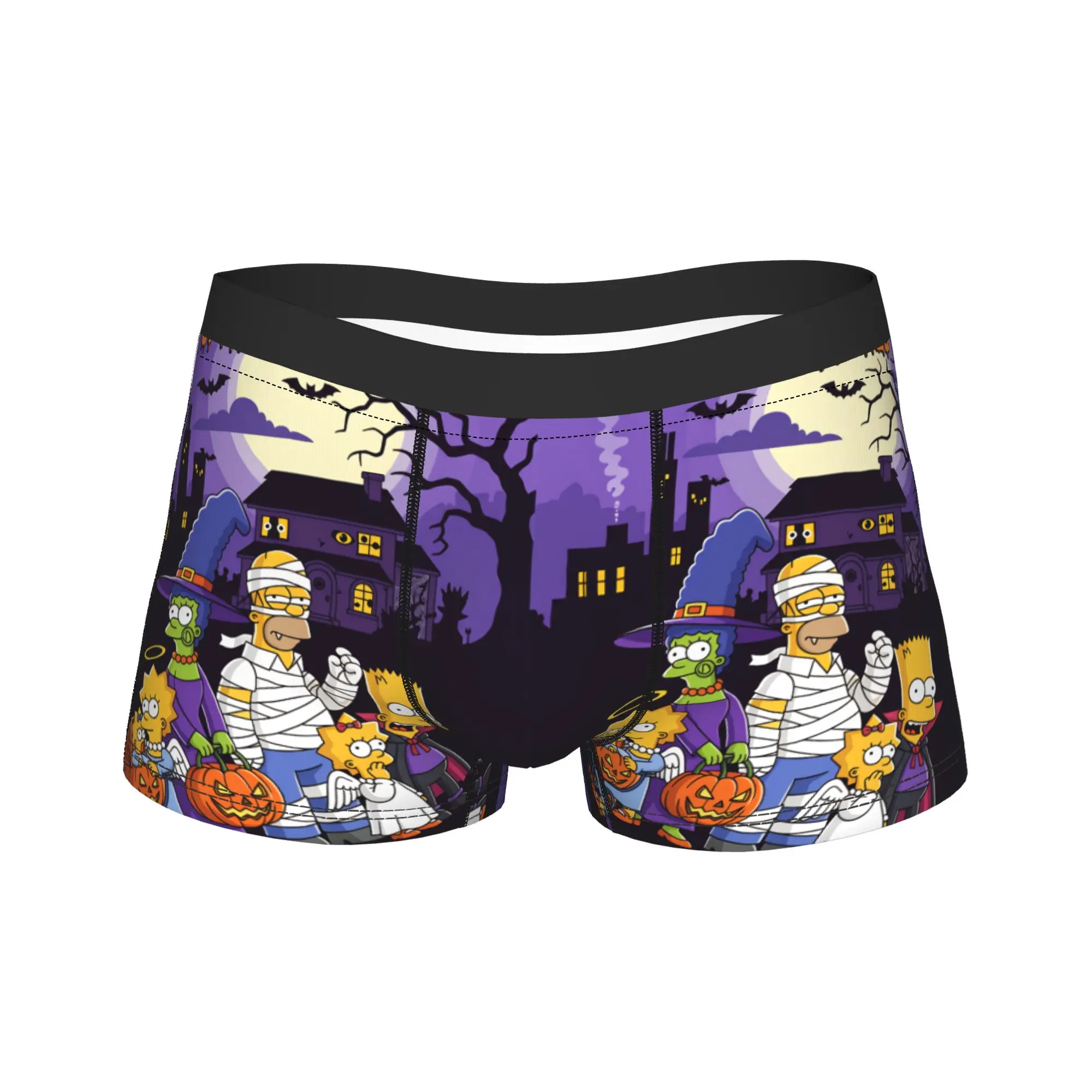 S-Simpsons Mummy Homer Spooky Underwear  Man Panties Custom Elastic Trunk Trenky Boxer Brief Plus Size