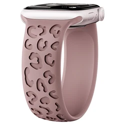 Engraved solo loop Strap For Apple Watch Band 41mm 40mm 44mm 45mm 49mm Elastic Silicone bracelet iWatch series ultra2 SE 6 7 8 9