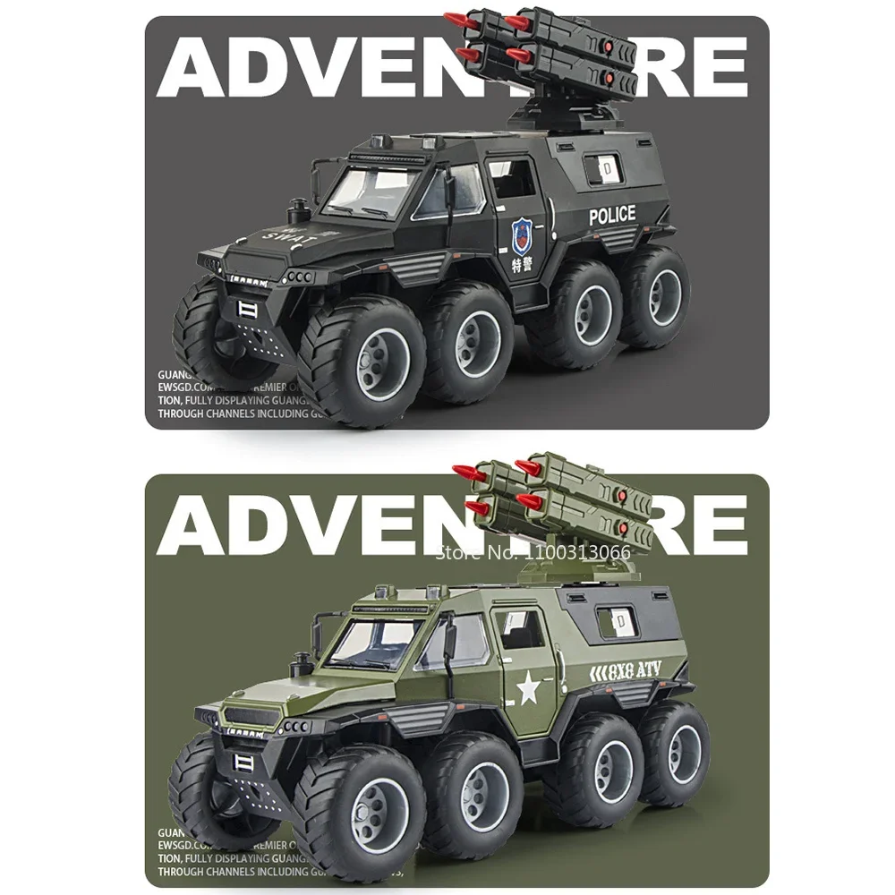 1:24 أفتوروس شامان نماذج اللعب سبيكة سيارات التراجع سيارة شرطة ضوء الموسيقى انفجار برهان المركبات المدرعة طفل أطفال الهدايا
