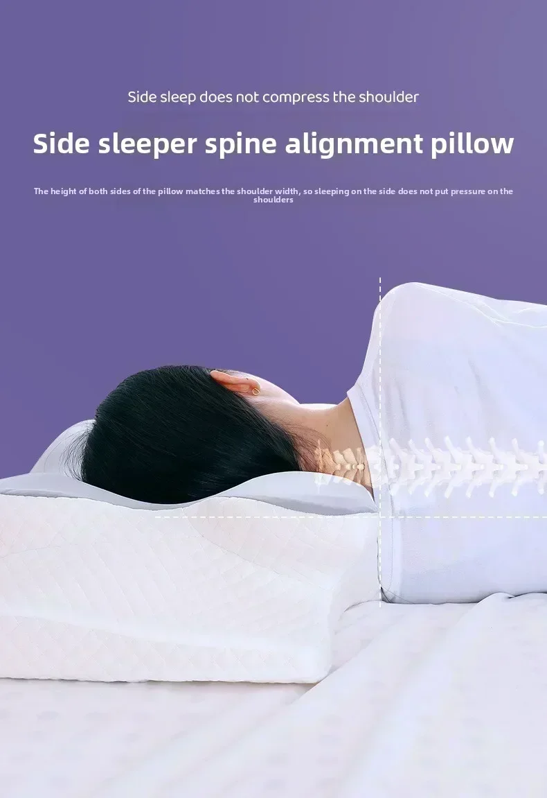 2-in-1 Ergonomic Molded Orthopedic Pillow One Unit Foam Cervical Cushion Comfortable Neck Support Pad for Sore Neck Relief Use