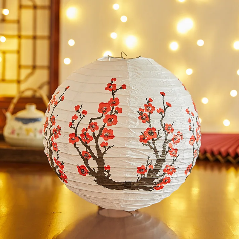 

Classical Flower Letter Printed Festival Lantern Hanging Fu Character Chinese Lantern 30cm Retro Paper Lantern Living Room