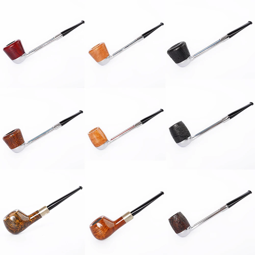 MUXIANG handmade briar tobacco pipe straight handle tobacco pipe portable detachable pipe freestyle smoking pipe Father\'s gift