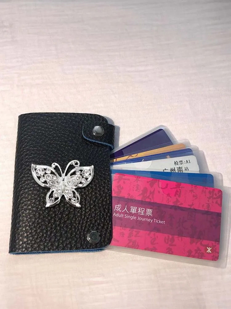 Daily-Use Card ID Holders: Compact PU for Cards Coins Gold Bow Decor