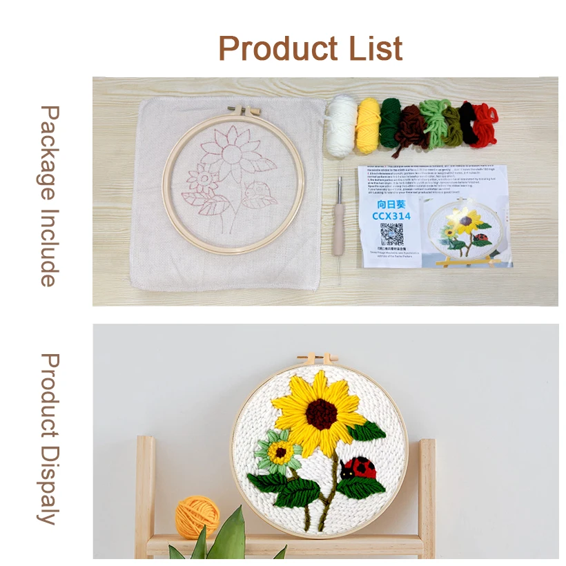 Capybara Animal Punch Needle Embroidery Kit For Starter Yarn Craft Art Needle Kit Wool Poke Embroidery Kit Home Decor For Gift