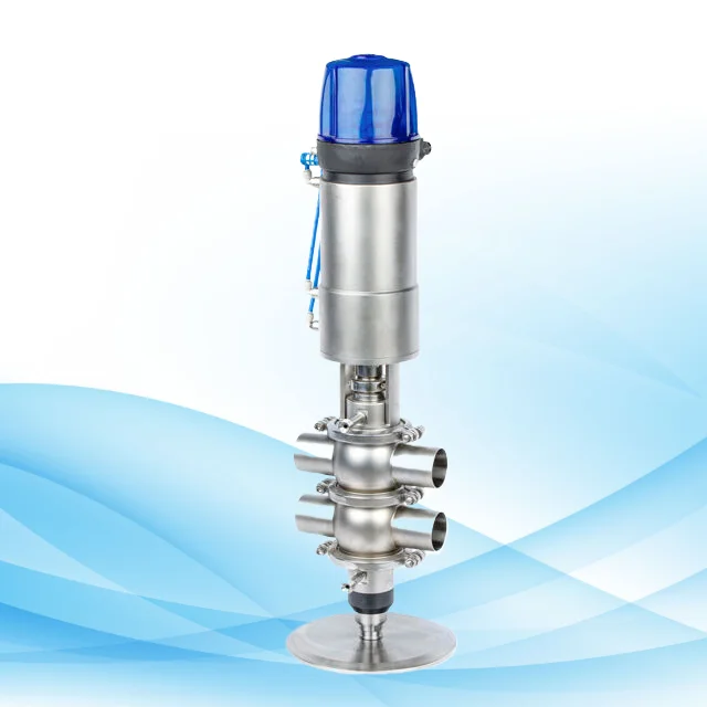 エースステンレス鋼製空気圧式ミックスプルーフダブルシートバルブ（インテリジェントヘッド付き）