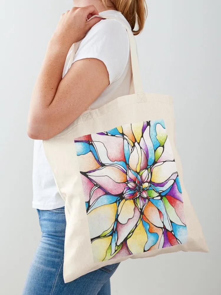 

Wishing Flower Tote Bag woman shopping bag custom canvas bag Woman shopper shopper women canvas