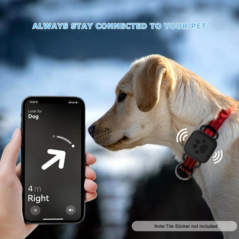 2PCS Silicone Case for Tile Mate 2022 2024 Tracker for Dog/Cat Collar Holder Waterproof Dust Cover for Tile Tracker