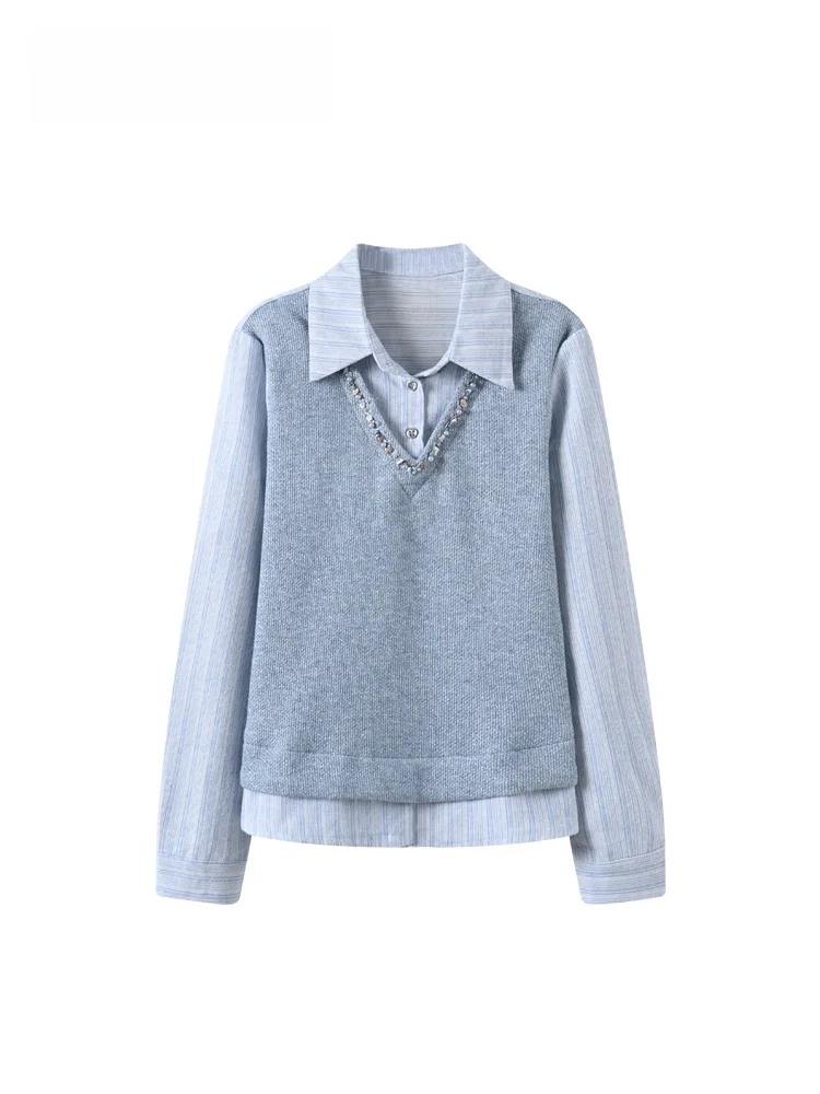 

CaraCLUB plus Size Long Sve Knitwear Casual Loose Women's Top Early Spring New Sle Slimming Effectiven Casual irt