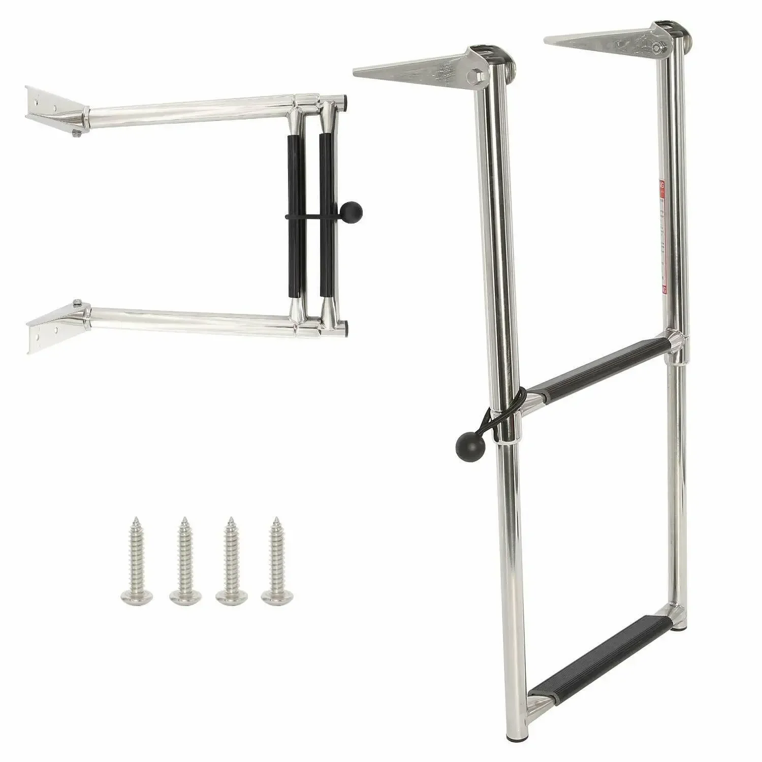 Amarine Made 2 Step Stainless Steel Telescoping Platform Boat Ladder Swim Steps