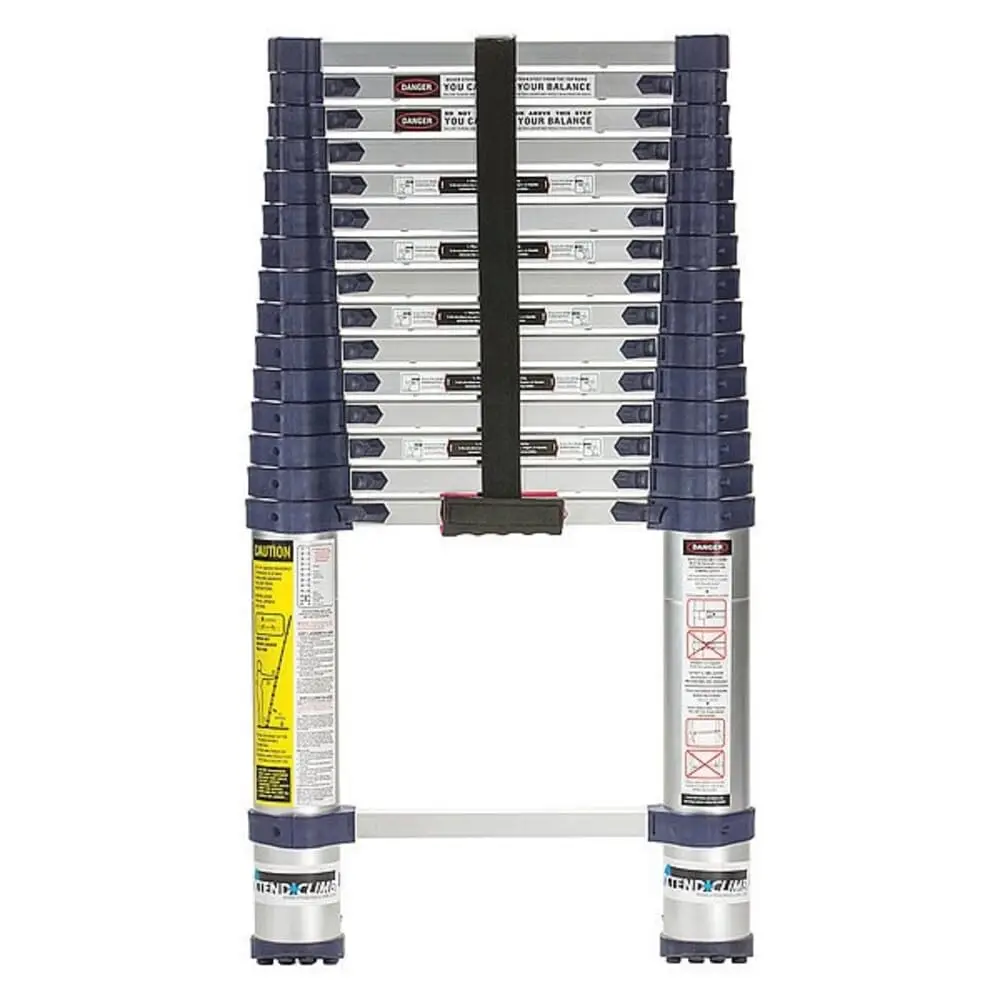Telescopic Extension Ladder 15.5FT 250LBS Aluminum Collapsible Portable Multi-Purpose Home & Industrial Use, Customized