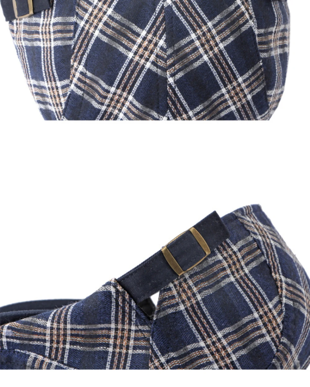 HT4640 Baskenmütze Mütze Männer Frauen Frühling Sommer Kappe Sonnenhut Einstellbare Ivy Flache Kappe Plaid Künstler Maler Baskenmütze Hut Männlich Weiblich Berets – Detail 10