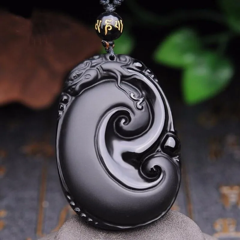 

Подвеска из обсидиана в стиле Руи, простое и стильное повседневное ожерелье