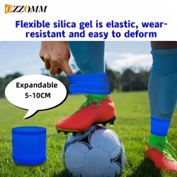 1Pair Shin Guard Straps Soccer Shin Pad Holder Silicones Practical Ankle Guard for Women Man Football Running Training Sports