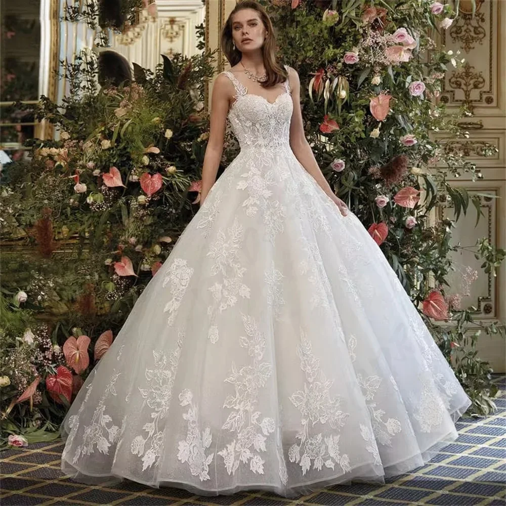 Flavinke مخصص مثير السباغيتي الأشرطة الدانتيل فساتين الزفاف رومانسية ثوب الزفاف أنيقة بلا أكمام فستان الزفاف Vestidos