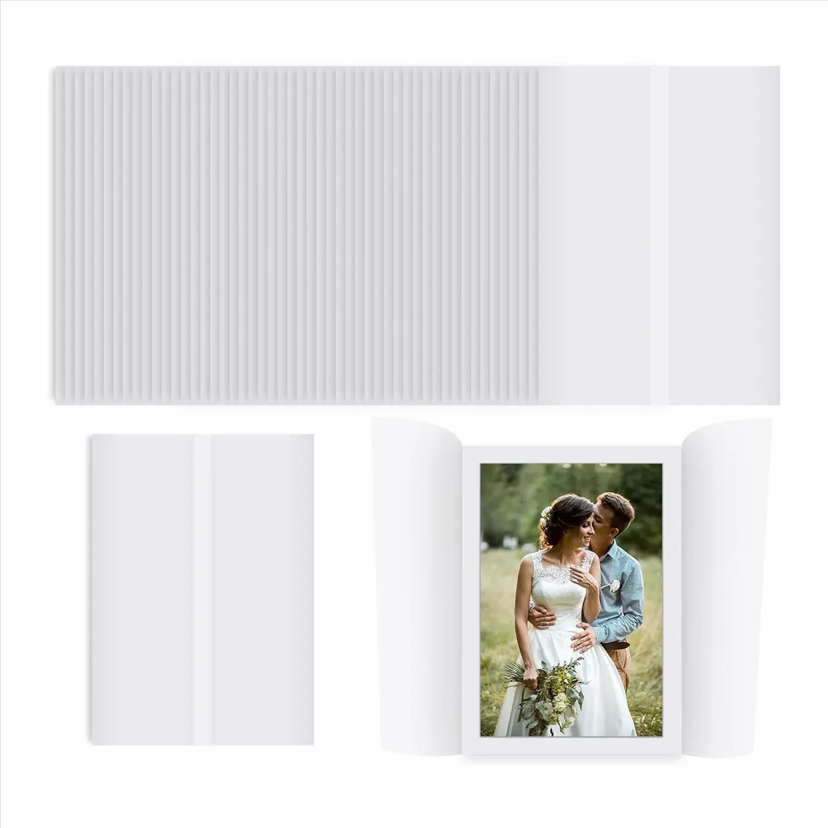 COFA 50 Sheets Pre-Folded Vellum Jackets for 5X7 Invitations,Vellum Wraps for 5 X 7 Wedding Invitations,Envelope Liners