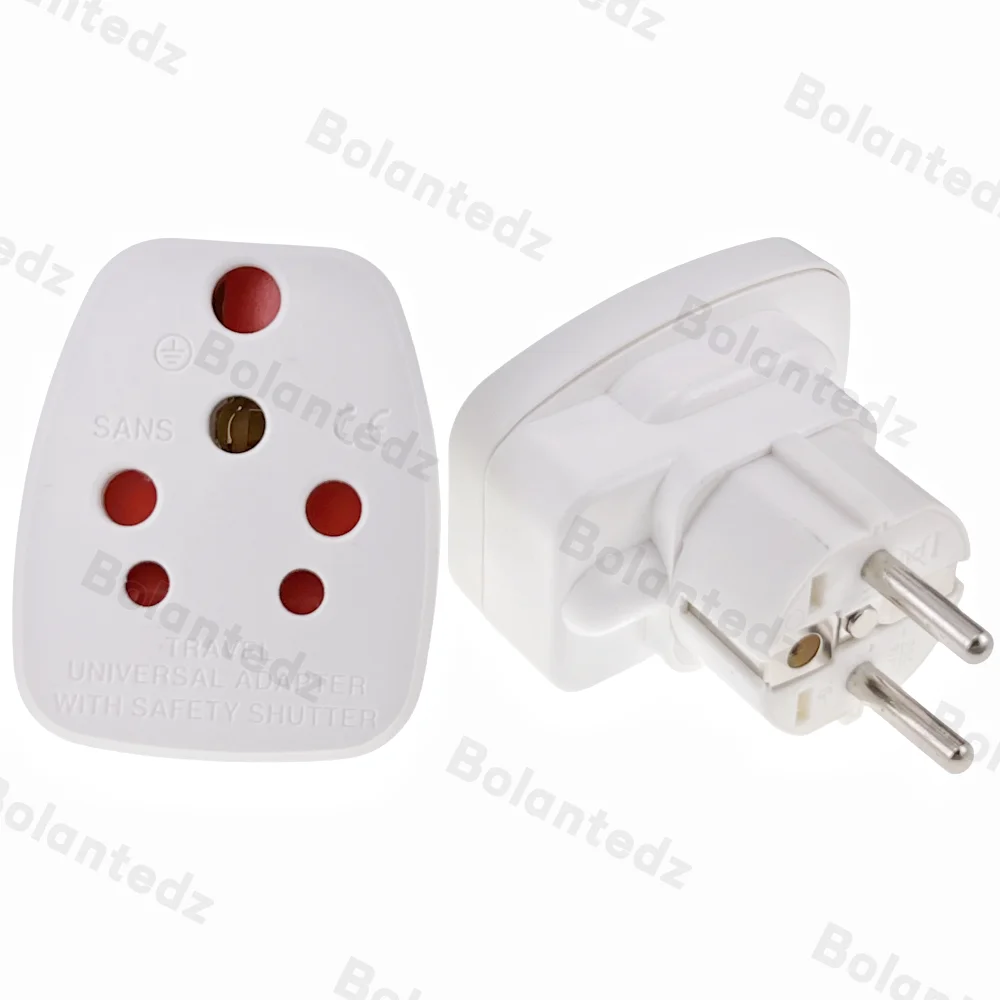 Type M Large South African To EU European 4.8mm Pins Plug Travel Adapter Converter South Africa AC Power Outlet Socket Connector