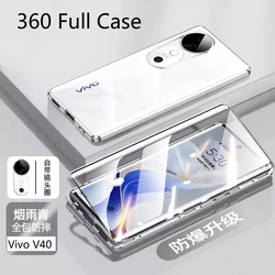 360 Full Case For VIVO V40 5G Case Double Sided Magnetic Adsorption Metal Tempering Glass Protection Cover For Vivo V40 Pro