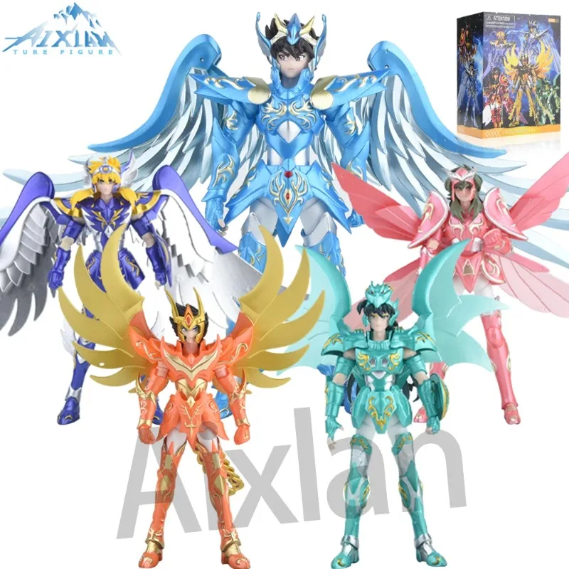 Aixlan 5PCS SET Saint Seiya Figure God Tenma God Hyoga 19CM  Saint PVC Action Figure Amine Toy Birthday Gift Ollectible Figurine