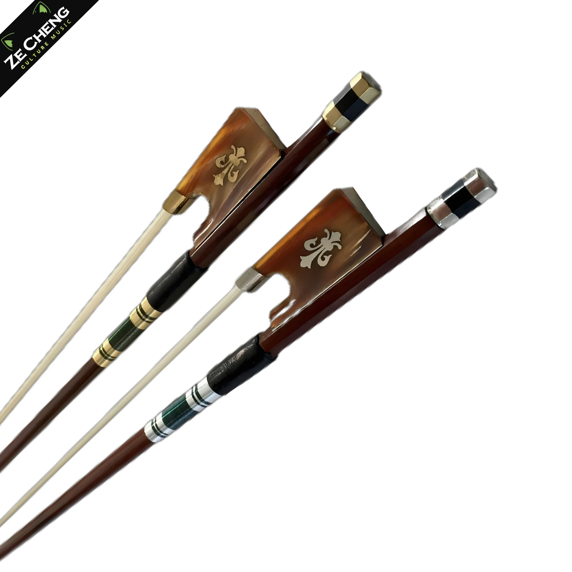 

Exquisite Brazilian Wood Violin Bow 4/4 Horn Frog Violin Parts Carved Orchid W/ Colorful Shell 2 Colors