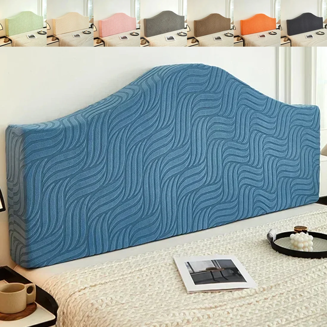 

120/150/180/200/220cm Bed Headboard Cover Bedhead Cover Jacquard Bed Backrest Cover Bedroom Decoration Washable Protective Case