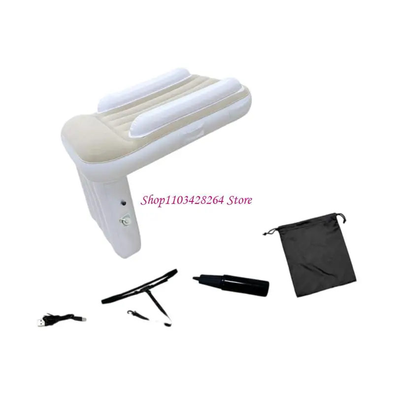  Baby Travel Plane Mattress With High Guardrails Soft Flocking Feature Compact Storage Bag Easy Setup PVC For Trip