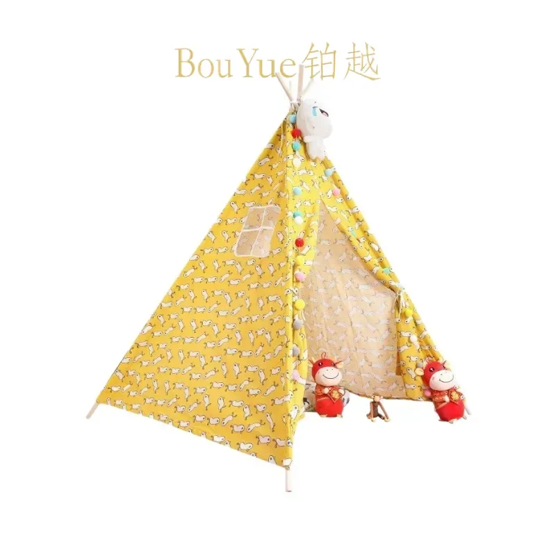 Kids Indoor Teepee Tent Triangle Playhouse for Boys Girls Princess Castle Reading Corner Children Home Toy House